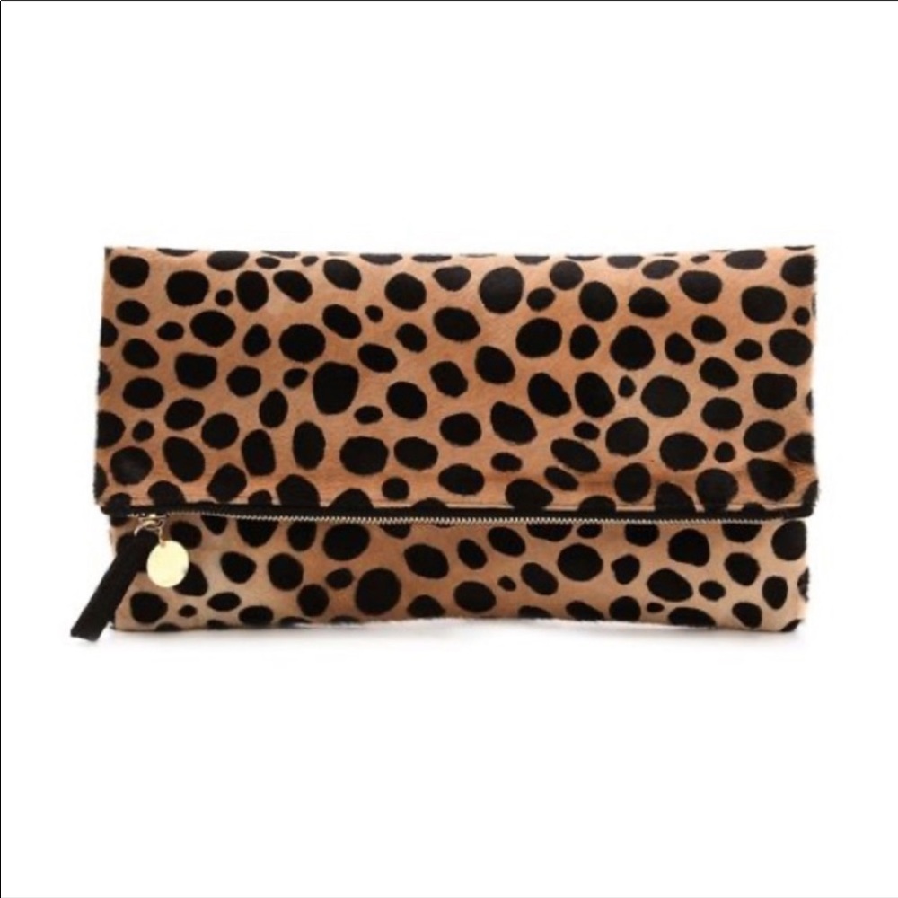 Clare V Leopard Foldover Clutch